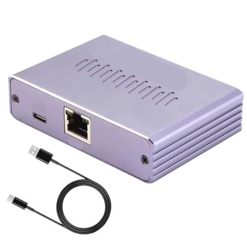 LOQPRVV Hongpan ギガビット イーサネット スプリッター 1 から 2/3/4 ギガビット RJ45 LAN ネットワーク拡張 1000Mbps インターネット ケーブル スプリッター タイプ C 電源コード付き(1 to 4) XDH06