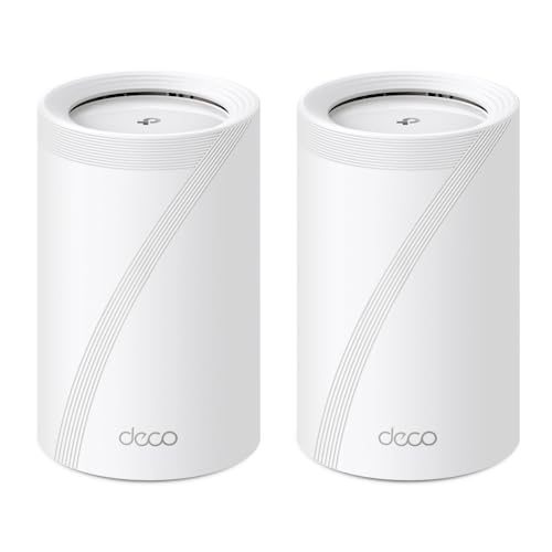 TP-Link メッシュwifi ルーター deco 無線LAN 2.5Gbps イーサネットポート ps5 対応5760Mbps (6GHz) + 4320Mbps (5GHz) + 688Mbps (2.4GHz) 最大wifi範囲538m² | 同時接続台数200台 Deco BE9300 2ユニット【Amazon.co.jp限定】 Deco BE9300 2-pack