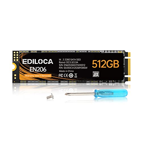 Ediloca M.2 2280 SATA 512GB｜EDILOCA EN206 3D TLC フラッシュ搭載 6Gbps エラー訂正機能 低消費電力 耐衝撃