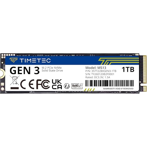 Timetec M.2 2280 NVMe 1TB｜Timetec TLC 600TBW High Performance SLC Cache Read Write Speed Up to 1 800 1 Internal 35TTFP6PCIE-1TB