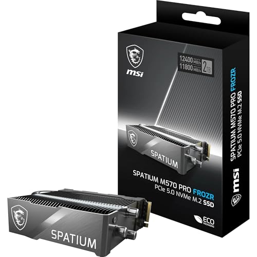 MSI M.2 NVMe 2TB｜MSI SPATIUM M570 PRO FROZR ヒートシンク付き - 秒 読み取り & 秒 D データセキュリティ SPATIUMM570PROPCIe50FROZR