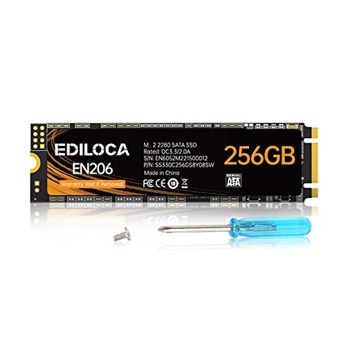 Ediloca M.2 2280 SATA 256GB｜EDILOCA EN206 3D TLC フラッシュ搭載 6Gbps エラー訂正機能 低消費電力 耐衝撃 Ediloca