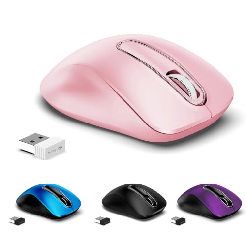 qaf マウス 無線 2.4GHz 静音 1600DPI 高精度光学センサー コンパクト軽量 持ち運び便利 USB レシーバー付属 プラグアンドプレイ PC/ノート/MacBook/Chrome OS 対応 (桜ピンク) JP_WM-133