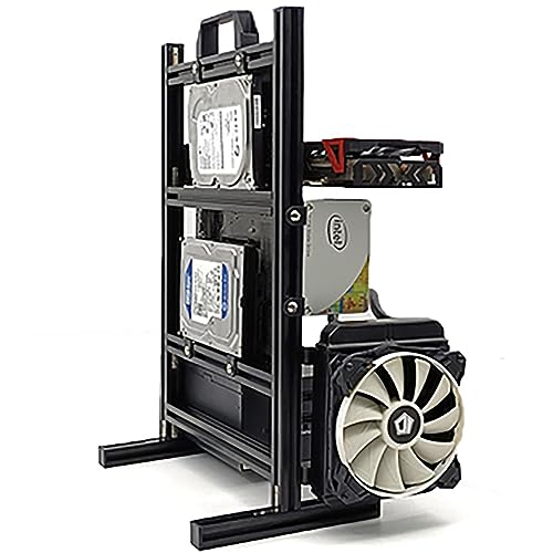 Yoqanr ATX Matx Itx Pcテストベンチ マザーボードスタンド オープンフレーム エア テストベンチ 縦型 水冷 アルミニウムサポート 縦横 壁掛け
