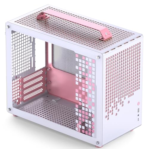 JONSBO JONSPLUS Z20 ピンク/ホワイト Micro-ATX ミニタワー 、取り外し可能なキャリーハンドル付き、ミニサイズ、高性能ハードウェア対応、240AIO、H160mmクーラー対応 Z20 Pink/White