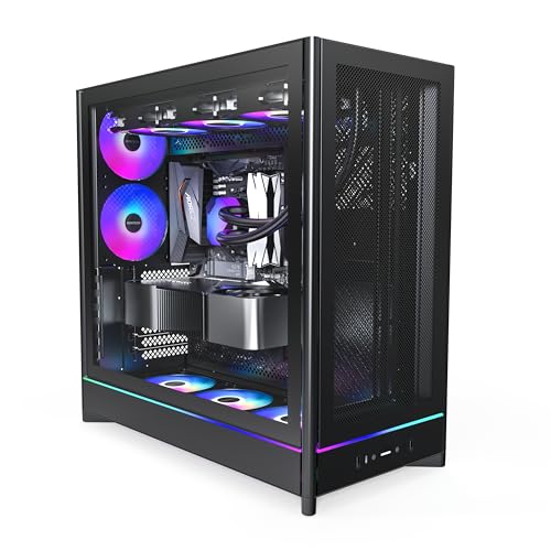 Montech HS01 PRO (B) ブラック｜ATX 対応 ミドルタワー フルメッシュ構造/高エアフロー/強化ガラス/モンテック 【国内 】 HS01PB