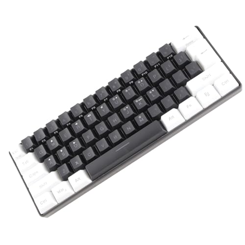 Karlak ミニ RGB キーボード 61 キー RGB ゲーミングボード コンパクト有線 メカニカルフィール LED バックライト付き 人間工学に基づいたタイプ C プラグアンドプレイ 調節可能なスタンド付き OS X 用 (黒) Kaqxd3ljpi04-12