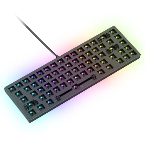 GLORIOUS Gaming GMMK 2 Compact 65%ベアボーンズ (フレームのみ) - メカニカルゲーミングキーボードフレーム コンパクトTKL サイズ(65%) アルミニウム カスタマイズ可能 キーごとにRGB American QWERTYレイアウト - ブラック GLO-GMMK2-65-RGB-B