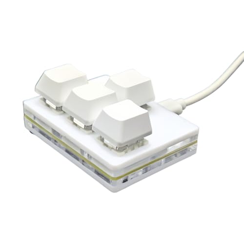 Fouytui ミニメカニカルキーボード 4キー 赤軸 USB有線 方向キー 上下左右 カスタムショートカット マクロキーボード 左手ゲーミングキーボード RGBライト 片手キーボード Windows/mac/Linux対応 (銀軸)