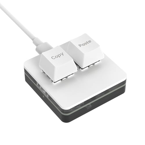 GeRRiT コピー&ペースト キーボード マクロ可能キーボード 赤軸 ゲーミング USB 有線接続 ライト付き ミニ 片手操作 2キ メカニカル プログラマー向き 仕事 ゲーム用 (ホワイト) 1L5B-450D88-260508