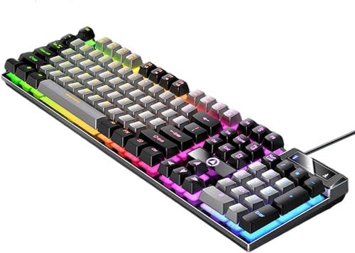 Gerrit PCゲームオフィス用のゲーミングキーボードUSBバックライト付き, グレーブラック 1L5B-WNZOG9-260508