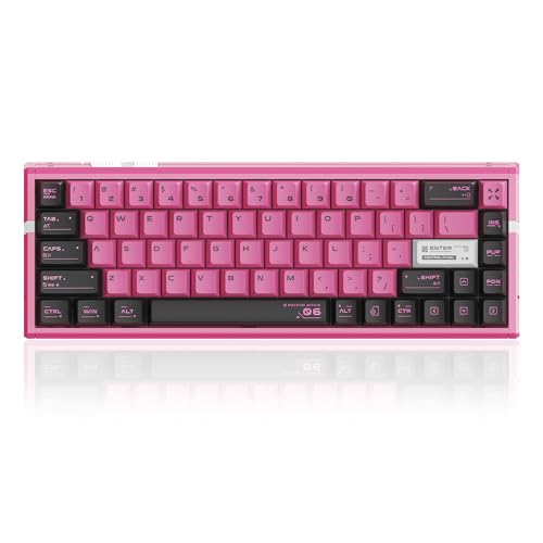 ATKGEAR ATK RS6 ウルトラホールエフェクト ゲーミングキーボード – 65%レイアウト ホットスワップ可能スイッチ 音楽同期付きRGBバックライト カスタム作動 8000Hzポーリング Nキーロールオーバー (サクラ戦士 ゲテロンジェイドゲーミング) ATK RS6 Ultra