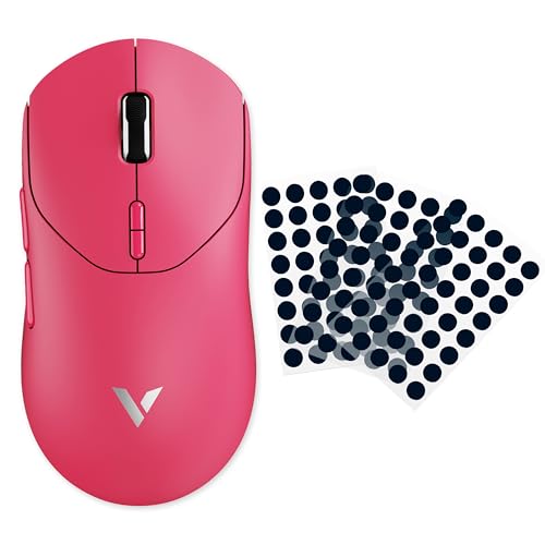 KIBU RAPOO VTシリーズ ゲーミングマウス(VT2 MAX Pink)＋KIBU Gear WAIZOWL × KIBU マウスソール(Washi(Dot,6.6mm,160粒))
