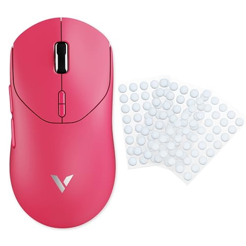 KIBU RAPOO VTシリーズ ゲーミングマウス(VT2 MAX Pink)＋KIBU Gear WAIZOWL × KIBU マウスソール(Shiro(Dot,6.6mm,160粒))