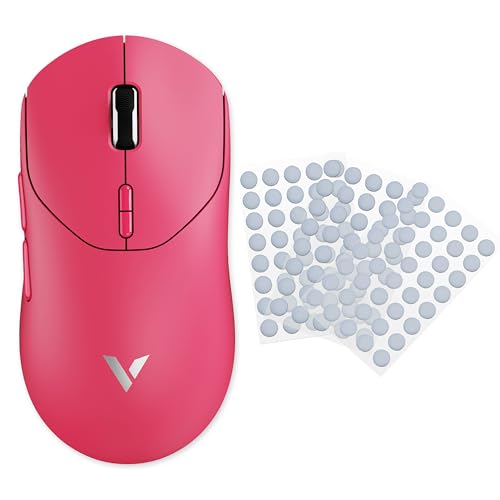 KIBU RAPOO VTシリーズ ゲーミングマウス(VT2 MAX Pink)＋KIBU Gear WAIZOWL × KIBU マウスソール(Karahuto(Dot,6.6mm,160粒))