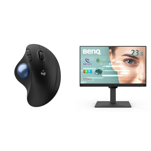 Logicool 【セット買い】 【Amazon.co.jp限定】 ロジクール 静音 ワイヤレス トラックボール マウス M575SPD + ベンキュージャパン BenQ アイケアモニター GW2490T 23.8インチ
