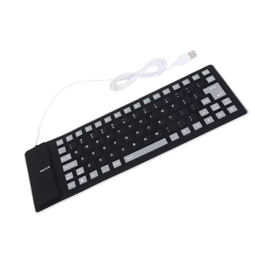 Kelvix ポータブル USB 有線シリコン キーボード 85 キーをロールアップして静かで快適なタイピングとノートブックのフレキシブル キーボードを実現