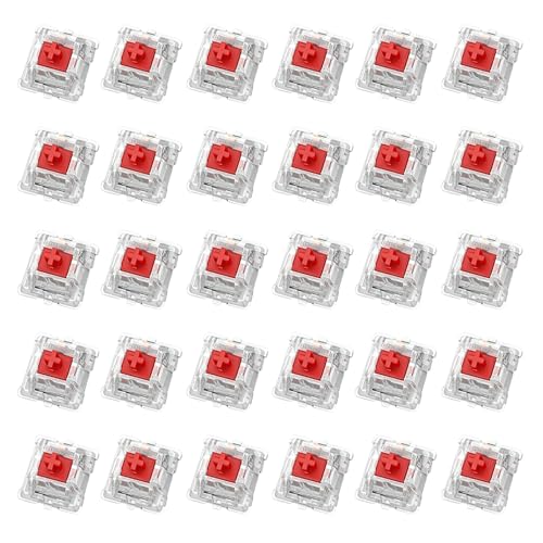 キーボード メカニカルキーボード軸 - ゲームキーシャフトの交換|ホットスワップ可能な線形触覚クリック軸セット、30pcs耐久性スイッチキットカスタムワイヤードワイヤレスキーボード、スムーズなトリガー応答アクセス QPR7KTJCHNRPD75MMS1
