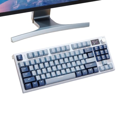 Birsuruzor 2.4 メカニカル キーボード、バックライト付きメカニカル キーボード | 2.4Hz ワイヤレス/有線/ 5.0 を搭載した 3 モード ガスケットマウント RB バックライト キーボード | 家庭用、インターネットバー、大学寮、オフィス用のメカニカルLCDディスプレイキーボード VT3Y1KB8PH608HRH