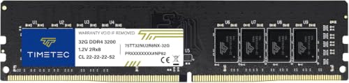 Timetec エクストリーム パフォーマンス Hynix IC 32GB DDR4 3200MHz PC4-25600 CL16 1.35V アンバッファード 非ECC デュアルランク 2R8 ゲーム用 ハイパフォーマンス AMDおよびインテル デスクトップメモリ (32GB)