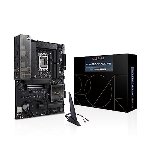 ASUS ProArt B760-CREATOR WiFi 6 Intel LGA 1700(第13世代および第12世代)コンテンツクリエーターマザーボード、DDR5、PCIe 5.0、3xM.2スロット、2.5Gb&1Gb LAN、USB 3.2 Gen 2x2 Type-Cフロントパネル、Thunderbolt(USB4®)ヘッダー。