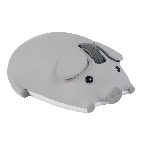 Bluetooth ワイヤレス マウス 小型 可愛い豚の形 マウス 電池式 人間工学 光学式 USB接続 ダブルモード マウス 静音 無線マウス 女性/子供用 ラップトップ／コンピューター／タブレット／スマホに対応 (グレー) JACM0838W-2M