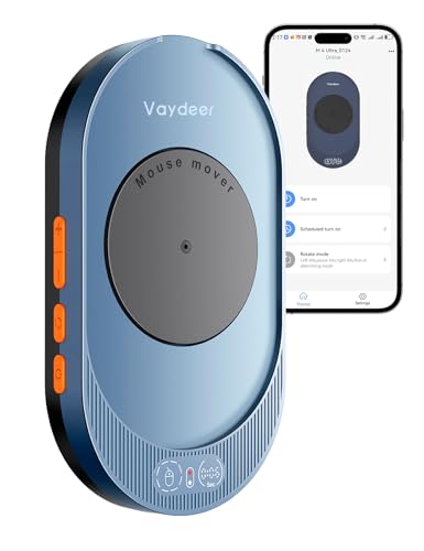 VAYDEER アプリ対応マウスジグラー 検出不能 マウスムーバー リモコン＆タイマー機能付き 自動 動かす 物理的 Mouse Jiggler Mover PCラップトップをアクティブに維持/在宅勤務をする/生産性向上用（Blue+Black） FM210BE