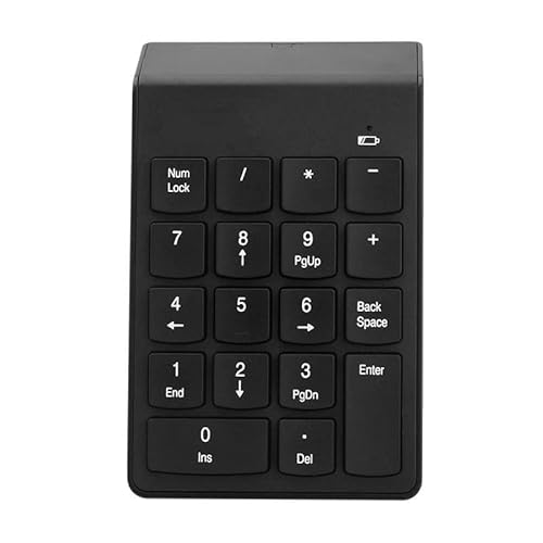 WBLLGG テンキーボード 2.4GHz USB ワイヤレス 数字キーボード 18キー 小型 持ち運び便利 電池式 静音 抗菌 ノートパソコン タブレットPC に対応 多機種対応 ブラック 4as0f