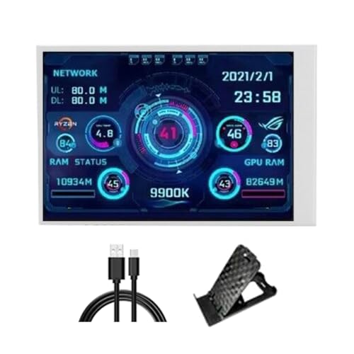 BIBABLYKE 小さなダイナミックスクリーン3.5インチUSB Cペックラップトップ用のセカンダリディスプレイメタルハウジングLCDディスペイモバイルオフィスダブルモニターソリューション
