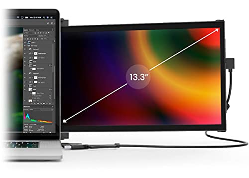 MP Mobile Pixels Duex Plusポータブルモニター、13.3インチフルHD IPS、USB A/Type-C電源デュアルスクリーンモニター、アンチグレア輝度調整可能スクリーン TRIO Max 14