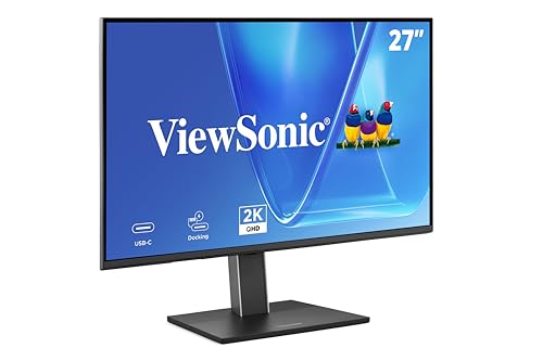 ASUS ViewSonic VG2758-2K 27インチ 1440p IPS ドッキングモニター 高度な人間工学 100W USB C 5ポート USBハブ HDMI DisplayPort デイジーチェーン 自宅やオフィス用