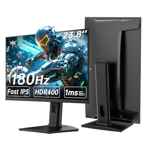 KTC 24インチ ゲーミングモニター QHD 180Hz 高速IPS 1440p パソコンモニター 最大185Hz 1ms G-Sync/FreeSync HDR400 高さ調節可能 HDMI2個 DP H24T7 x 1
