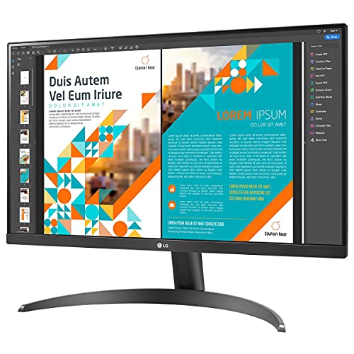 LG 32QN650-B Monitor 32" QHD (2560 x 1440) IPS Display, sRGB 99% Color Gamut, HDR 10, AMD FreeSync, Dual HDMI Inputs, Height Adjustable Stand - Black 24QP500-B