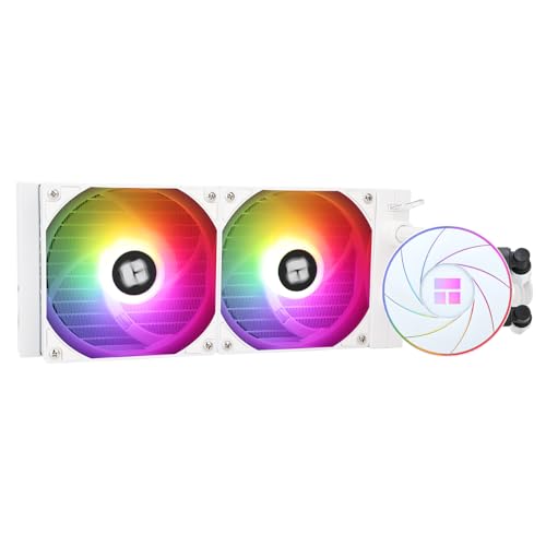 THERMALRIGHT Aqua Elite 240 ホワイト ARGB V4 CPU 水冷、ホワイト Aio CPUクーラー、240冷却列サイズ、S-FDBベアリング付きダブルPWMファン、AMD/AM4/AM5、Intel LGA1851/1150/1151/1200/2011/ 1700用 AQUA ELITE 240 White ARGB V4