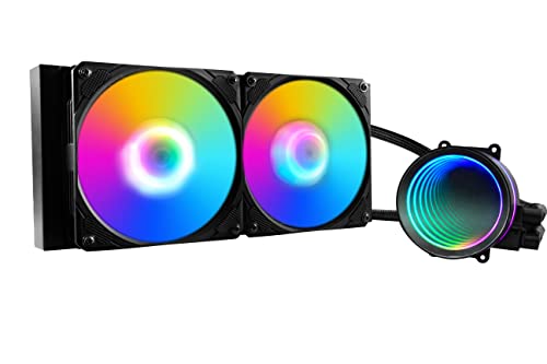 PCCOOLER 240mm AIO CPUクーラー アドレッサブルRGB PWMファンとラジエーター付き CPU液体クーラー Intel & AMD用 無限ミラーポンプ 取り付け簡単 LGA 1700/1200/115X AMD AM5/AM4との高い互換性