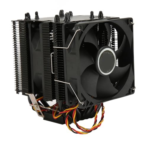 Zerodis 冷却ファン6ヒートパイプ静かな3ピンPC CPUクーラーインテル775 1150 1151 5 1366AMD FM1 AM2 4に対応したCPU冷却ファン高効率放熱速度2000±10%静かな設計誰でも簡単にインストール可能, パソコン Zerod3eq8t0v6s1
