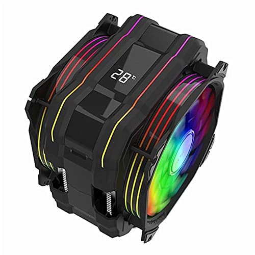 XiaomeiHan CPUクーラー RGB 120mm 軽くクーラー6ヒートパイプトップカバー照明温度表示RGB CPUクーラー 初心者にも安心