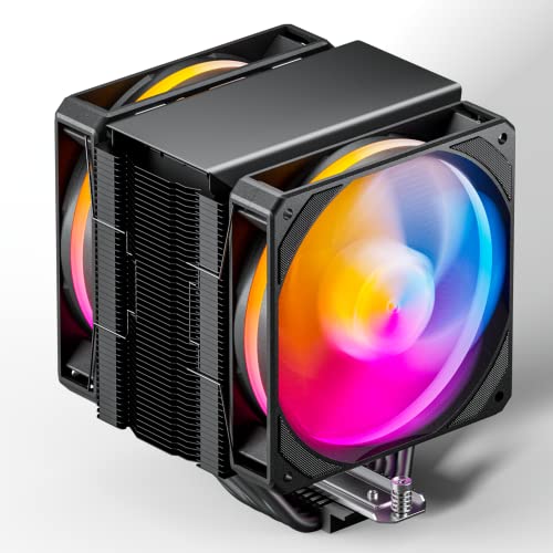 novonest upHere CPUクーラー 120mm ARGBデュアルファン付き 空冷 AURA Sync同期 5V 3PIN ARGB CPUファン 6本ヒートパイプ AMD AM4 AM5/ Intel LGA 2011 2066(X79/X99マザーボード) 【L6DC】 P6DK-JP