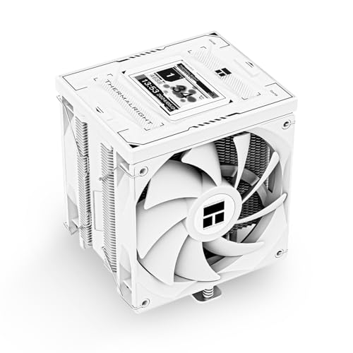 THERMALRIGHT Burst Assassin 120ビジョンホワイトCPUクーラー 2.4インチ 320x240解像度IPSディスプレイLCDスクリーン、ダブルCPUファン、LGA1700/1851、AM4/AM5、6ヒートパイプ冷却用コンピューターCPU空冷 BA120 VISION WHITE D6