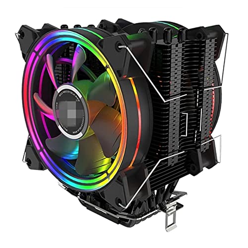 ZhaoGangLi CPUクーラー CPUクーラー RGB.ファン120mm PWM 4ピン6ヒートパイプクーラー 修理 交換 DIY仕組み 初心者にも安心 (色 : Black, Size : One size)