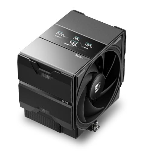 Sudokoo SK700V AM5 CPUクーラー、AM5専用、7本のヒートパイプ搭載 CPUクーラー 空冷、デジタルディスプレイ、シングルタワー設計、120mm FDB PWMファン、フルRAM対応、Lレールロックマウント、5年…