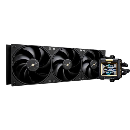 SILVERSTONE Thermalrlght FW 360 ブラック CPUウォータークーラー PWMファン3個付き 2000RPM、IPS LCD画面 320×240解像度、液体CPUクーラー、CPU PC Aioクーラー AMD:AM4/AM5/Intel LGA1700用 FW360 BLACK