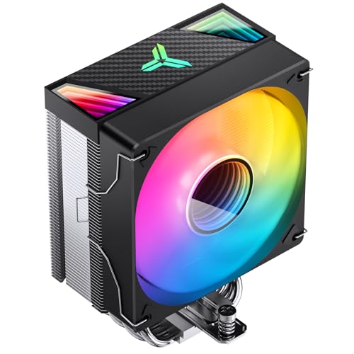 JONSBO CR1000 V2 PRO ARGB CPUクーラー、サイレントシリーズCPUクーラー、CPUファンエアクーラーH154mm、6銅ヒートパイプAM4/AM5/Intel LGA1700用、120mm PWM ARGB 9枚羽根ファン、トップカバーARGB、ブラック。