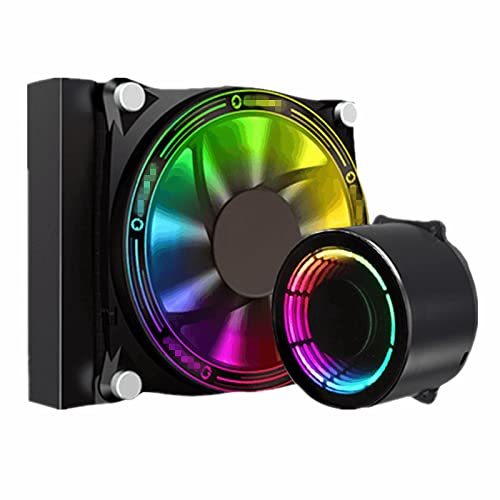 ZhaoGangLi CPUクーラー RGB LED CPUヒートシンククーラー全体の液体水冷器 修理 交換 DIY仕組み 初心者にも安心 (色 : Black, Size : Ice chill 120)