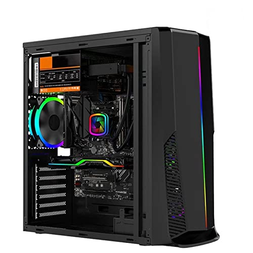 XiaomeiHan ミドルタワー ATX PCゲーム ARGB冷却ファンLEDライト強化ガラスサイドパネルフロントI/O USB 3.0コンピューターミッドタワー 強冷却 ミドルタワー