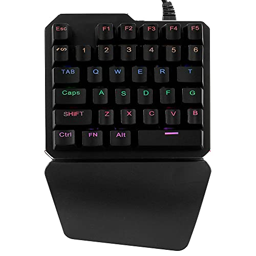 KASVIN 片手キーボード LEDバックライト付き ゲーミングキーボード 自宅ゲーム/仕事PC用/イラスト左手デバイス用 片手キーボード 有線キーボード Windows&Macを対応 2fd5