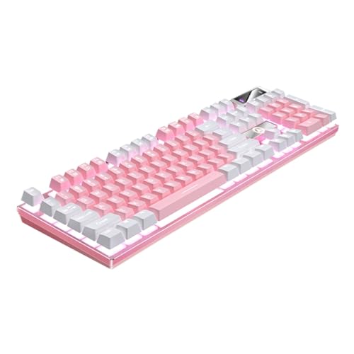 AOKWAWALIY 104 有線 ゲーミングキーボード パソコン キーボード メカニック アクセサリー キーボード 有線 超コンパクトキーボード 電子キーボード rgb ゲーミングキーボード ピンク シャイン K500 ハードウェア 腹筋 H00J47WIB324EPEO