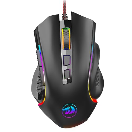 Redragon ブラック Redragon M602A-RGB 有線ゲーミングマウス 7200 DPI PAW 3212 センサー