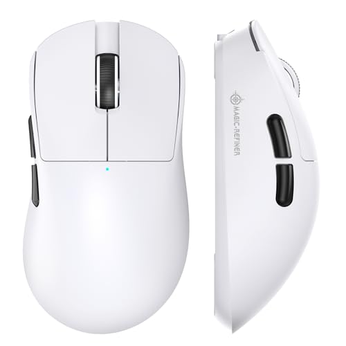 MAGIC-REFINER X2ゲーミングマウス ワイヤレス 軽量69g 三モード (有線/Bluetooth/2.4GHz) DPI24000 高精度センサー PAW3311 搭載 超高速応答 6ボタン 長電池寿命 500mAh 中大手サイズ 日本正規品 PSE適合 エンコーダー付き 技術基準適合証明番号：219-259476（ホワイト）
