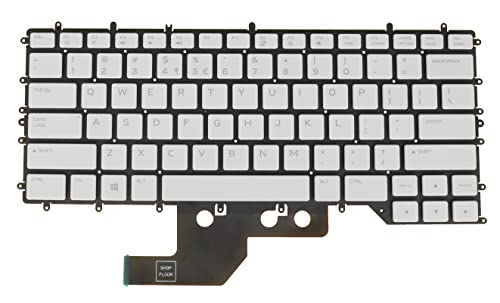 AZUBAYCOM US Int'l キーボード Dell Alienware M15 R2 R3 00T44R用 キーごと RGB バックライト付き ホワイト 00T44R PK132KH1B00 NSK-QGBBC 01